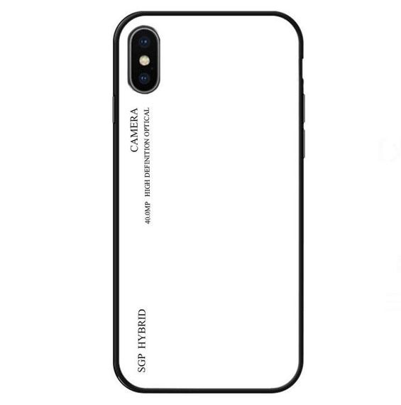 Чехол бампер Primo Gradient Glass для Apple iPhone X / Xs - White | Зображення 1