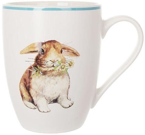 Кружка з блакитною облямівкою Happy Rabbit 340мл