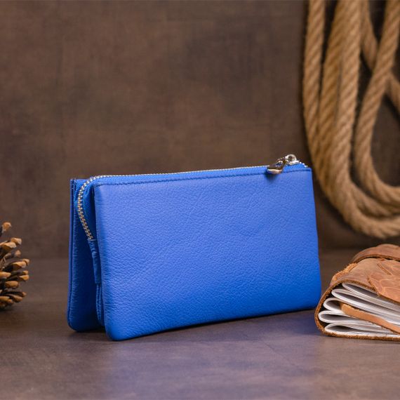 Вместительный клатч из двух частей женский ST Leather 19252 Синий | Зображення 6