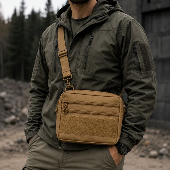 Чоловіча тактична сумка EDC Cordura 600D, сумка для патчів 25×20×5,5см койот XN-18 | Зображення 5