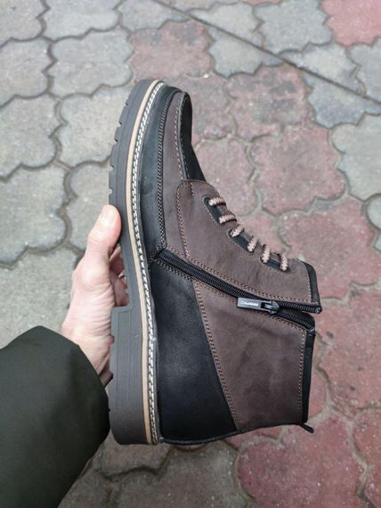 Коричневые ботинки большой размер обуви - 46 размер (30,6 см) | Зображення 3