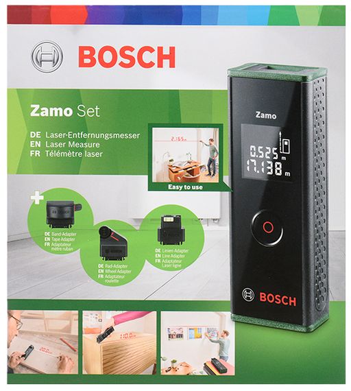 Дальномер лазерный Bosch Zamo SET ± 3 мм, 0.15 – 20 м, + 3 адаптера (0.603.672.701) | Зображення 7