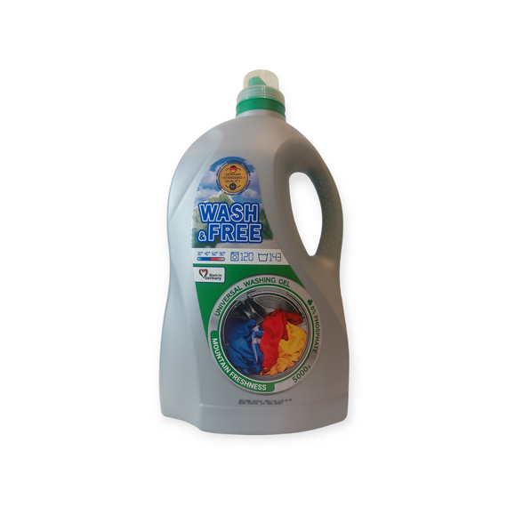 Універсальний гель для прання WASH & FREE Гірська свіжість 5 кг