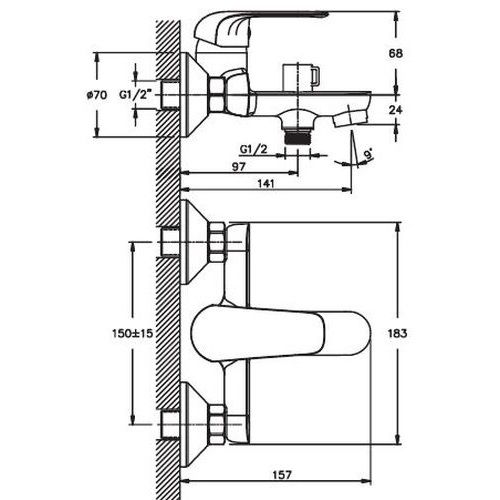 Змішувач для ванни Haiba DARIO 009 (HB0873) | Зображення 1