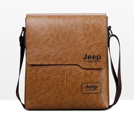 Сумка чоловіча через плече планшет Світло-коричнева Jeep (225СК) | Зображення 7