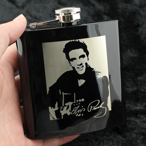 Фляга SV из нержавеющей стали "Elvis Presley B" 170 мл Черный (sv2238-22)