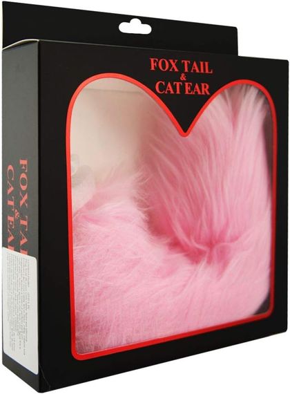 Силиконовая анальная пробка с розовым светящимся лисьим хвостом | Зображення 4