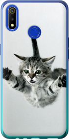 Чехол на Realme 3 Летящий котёнок "2322u-1869-17620"