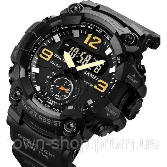 Часы наручные мужские SKMEI 1965BK BLACK, армейские часы противоударные. Цвет: черный | Зображення 2
