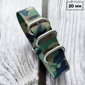 Ремешок Nato Camo Woodland 20 мм