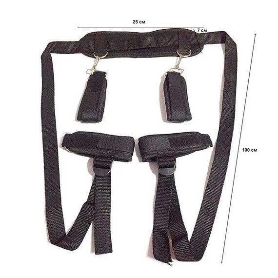 БДСМ бандаж для фіксації рук і ніг - Чорний - Садо-мазо | Зображення 2