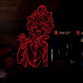 Акриловый светильник-ночник Емма The Promised Neverland красный tty-n001768