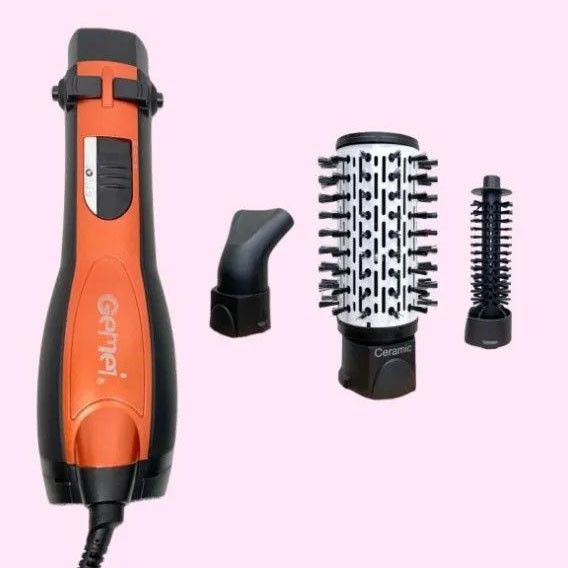 Фен с разными насадками, Фен-стайлер для вьющихся волос, Электрический фен для сушки волос HG-68 | Зображення 2