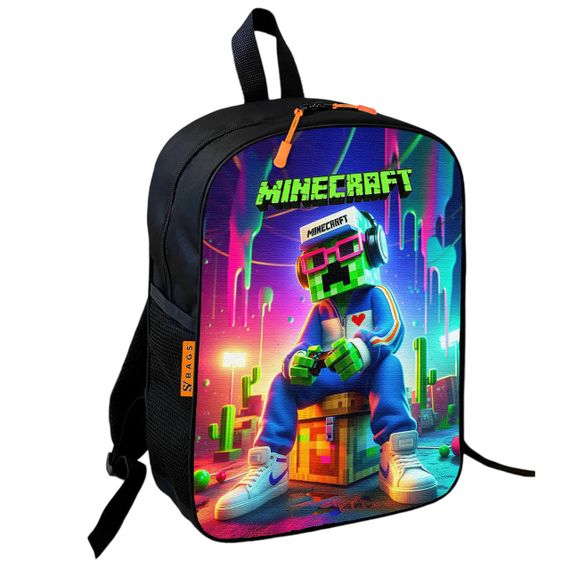 Рюкзак школьный Minecraft – Крипер сидит в очках и кепке, 36×27 см для мальчика (01752)
