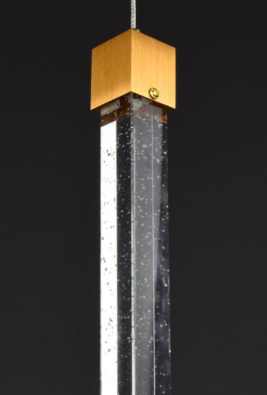 Люстра світлодіодна підвісна LED світильник для квартири на стелю лед 27833 Латунь 40-180х10х10 см. | Зображення 5