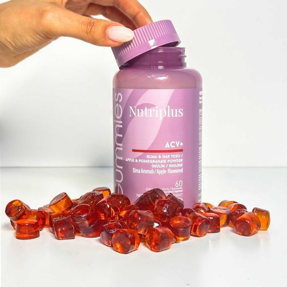 Дієтична добавка для налагодження травлення “Желейні вітаміни ACV+ Nutriplus” Farmasi 60 штук | Зображення 3