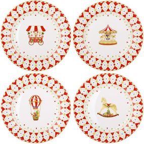 Набір 4 десертні тарілки "Зимова Казка" Ø19см, порцеляна