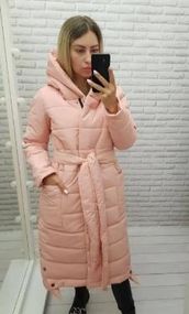 Пуховик арт. А-032 пудра відтінок 2