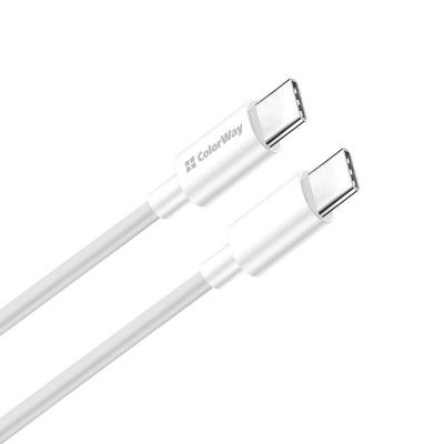 Дата кабель USB-C to USB-C 1.0m 5A 100W white ColorWay (CW-CBPDCC058-WT) | Зображення 3