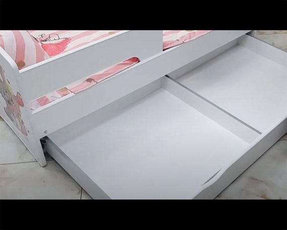 Дитяче ліжко Kinder Cool 00 біле, з шухлядою та захисним бортиком, спальне місце на ламелях | Зображення 6