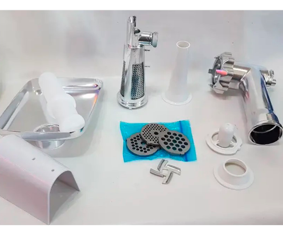 Електром'ясорубка із соковижималкою та насадками для ковбас та кебе Domotec MS-2023 чорна 3000W (MS-2023_1840) | Зображення 4