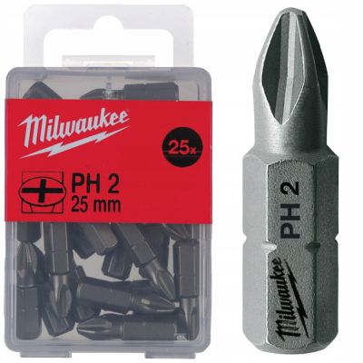 Набор бит Milwaukee PH2, 25мм, 25шт (4932399587) | Зображення 1