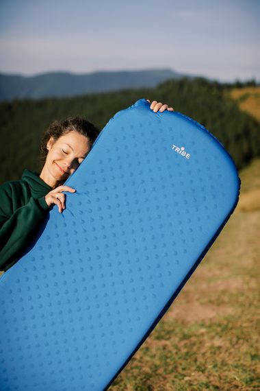 Килимок самонадувний Tribe Comfort Lite 5 см, туристичний каремат самонадувний для походу та кемпінгу, синій | Зображення 7