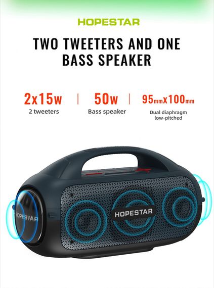 Колонка Bluetooth Hopestar A50 з потужністю 80 Вт та мікрофоном (41750-A50_3453) | Зображення 2