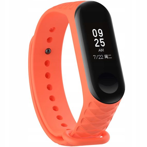 Ремінець Rhomb для Xiaomi Mi Band 3/4 Помаранчевий | Зображення 2