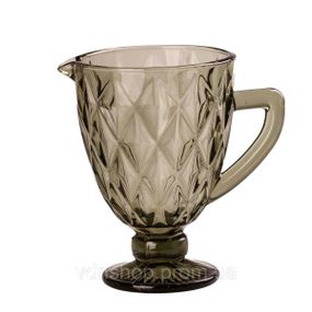 Кувшин для напитков 1.0 л фигурный граненый из толстого стекла Зеленый HP038GR