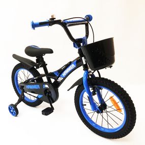 Дитячий двоколісний велосипед Hammer Smart H2021 20 дюймів із бічними колесами, кошиком. Колір: синій