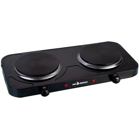 Плита електрична переносна двоконфорочна настільна Sea Breeze SB-064 чорна, IE-289 2 конфорки | Зображення 8