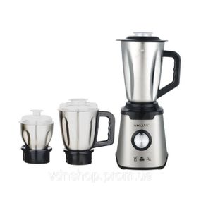 Блендер з чашею 1.5 літра для коктейлів та смузі портативний 2 режими швидкості з кавомолкою 1000 Вт Sokany SK-187