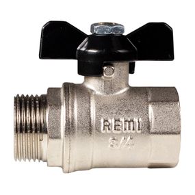Кран водяний кульовий Remi ВЗ 3/4” (чорний метелик) 22259