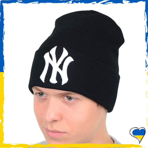 Шапка с надписью, принтом New Yorker. Шапка NY. Шапка мужская, женская, молодежная