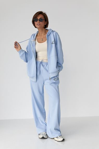 Теплий спортивний костюм з капюшоном - блакитний цвет, S/M (є розміри)