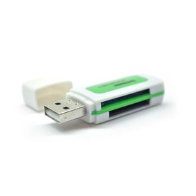Кардридер универсальный 4в1 MERLION CRD-5GR TF/Micro SD,USB2.0,Green,OEM Q1500