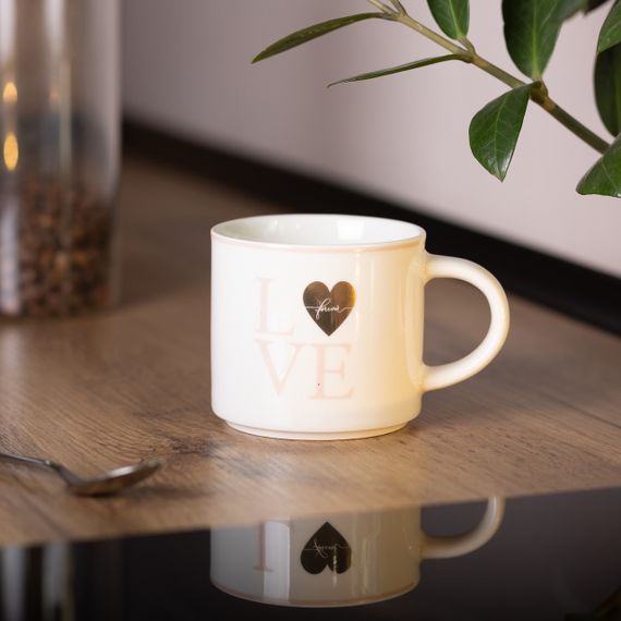 Чашка порцелянова 350 (мл) для кави та чаю Love Біла RX-N240126WL | Зображення 3