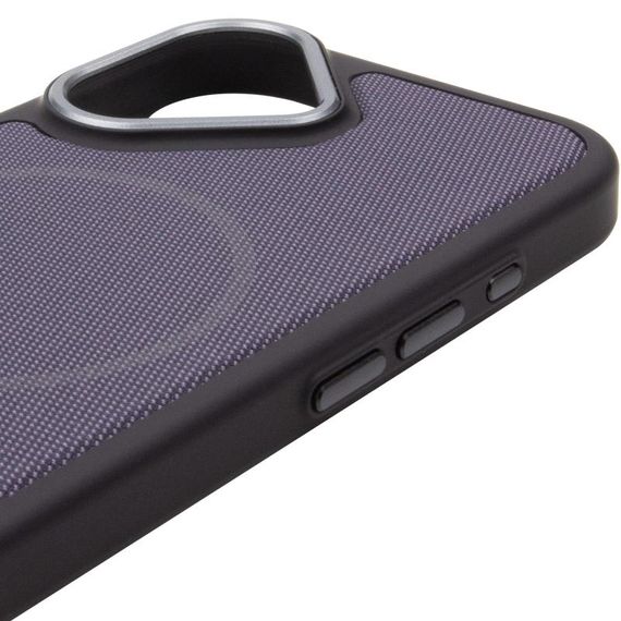 Чохол PC Textile Hybrid with Magnetic Fit для Apple iPhone 17 (6.3") Black / Purple | Зображення 3