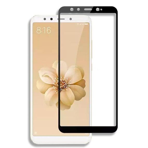 Захисне скло 2.5D на весь екран для Xiaomi MiA2 колір Чорний | Зображення 1