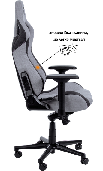 Кресло геймерское GT RACER X-8005 Light GrayBlack Suede | Зображення 2