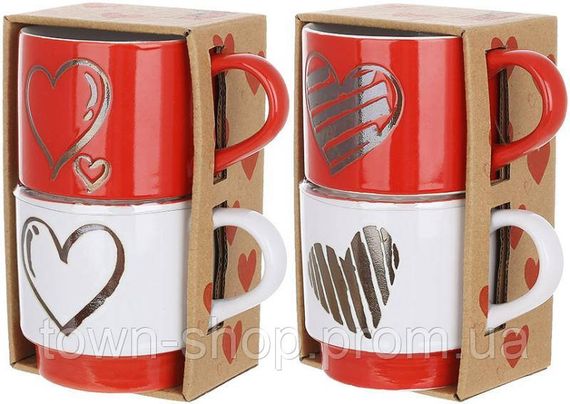 Подарочный набор "Heart" 2 керамические кружки 400мл BD-B04-017 | Зображення 1