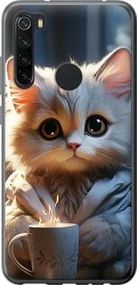 Чехол на Xiaomi Redmi Note 8 White cat из пластика FCh_096084