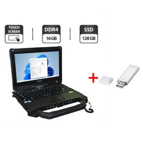 Защищенный нетбук-трансформер Б-класс Getac V110 G4 / 11.6" (1366x768) IPS Touch / Intel Core i7-7500U (2 (4) ядра по 2.7 - 3.5 GHz) / 16 GB DDR4 / 128 GB SSD / Intel HD Graphics 620 / WebCam / Стилус / Windows 11 Pro / Два АКБ б/у + Подарок Флешка 32 GB