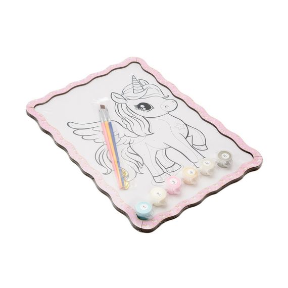Картина по номерам "Единорог" Puz-22943 формат А4 кисточка, краски, крепеж для стены | Зображення 1