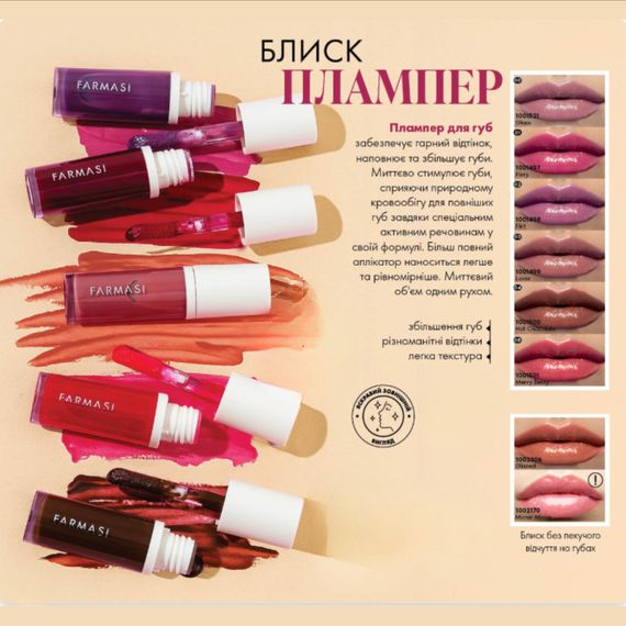 Блеск-плампер для увеличения губ Farmasi Glazed 8 мл | Зображення 3