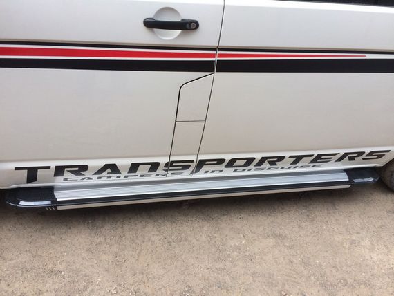 Бокові пороги Rainbow (2 шт., алюміній) Коротка база для Volkswagen T6 2015-2024, рр