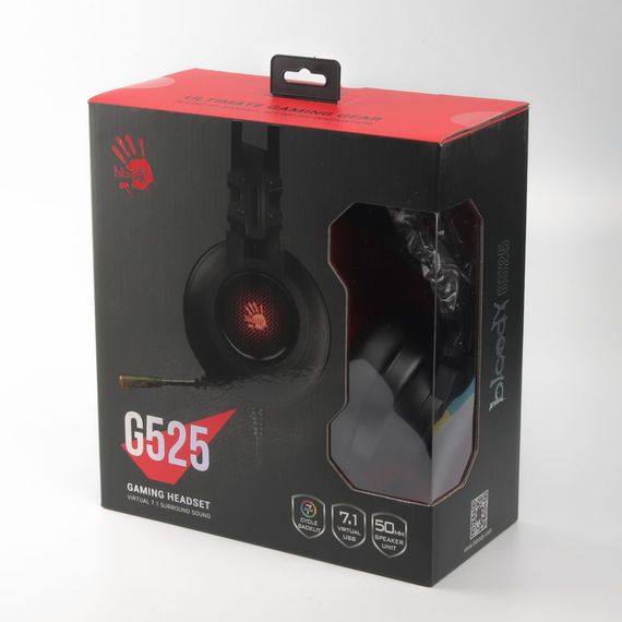 Гарнітура ігрова Bloody G525 з підсвічуванням, USB чорна | Зображення 3