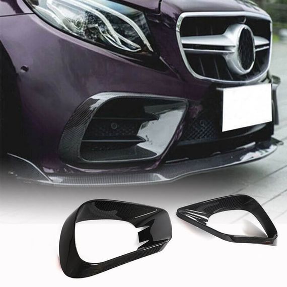 Накладки на передній бампер (для AMG-Line 2017-2019, Карбон) для Mercedes E-class coupe C238 рр