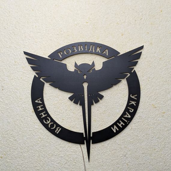 Панно декоративна картина на стіну Воєнна розвідка України LED 16 кольорів телефон 500х500 acr-p000137 | Зображення 6